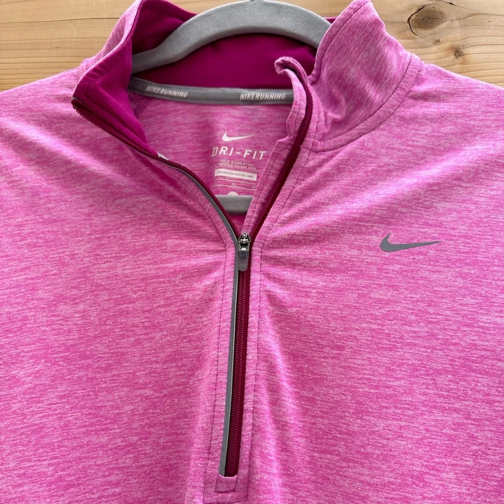 Nike Element DRI-FIT 1/4 Zip Heathered Pink Running Workout Hiking Top medium - Picture 9 of 16